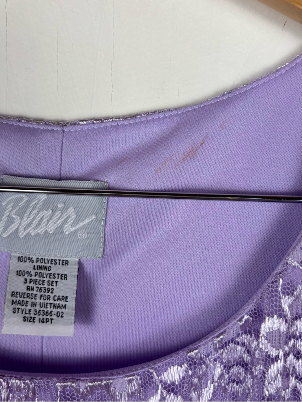 Vintage Blair Lavender Lilac Purple Coquette Lace Tank Top Lined 14PT Fairycore - Picture 2 of 10